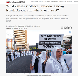 What causes violence, murders among Israeli Arabs, and what can cure it?